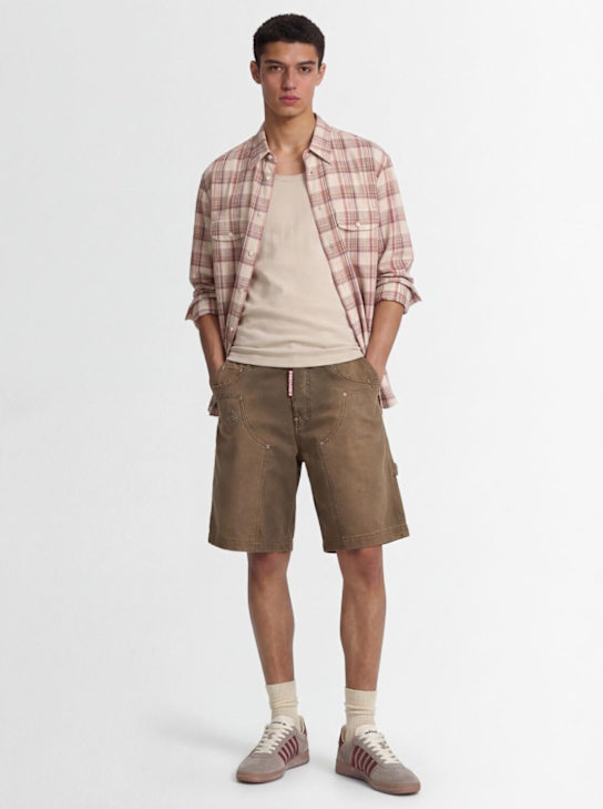Dsquared2: Shorts carpenter de algodón - Verde - men_1 | Luisa Via Roma
