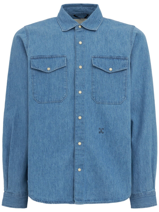 Closed: Army cotton blend shirt - Mid Blue - men_0 | Luisa Via Roma