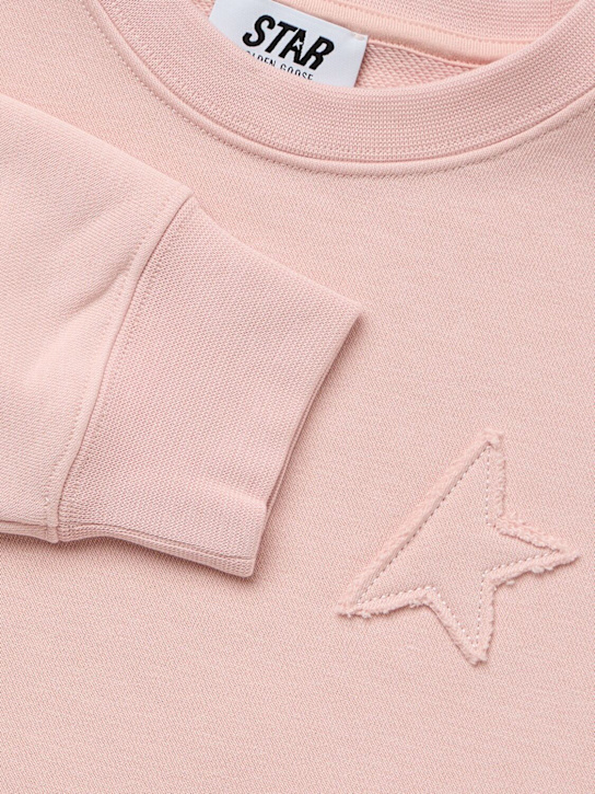 Golden Goose: Cotton blend sweatshirt - 粉色 - kids-girls_1 | Luisa Via Roma
