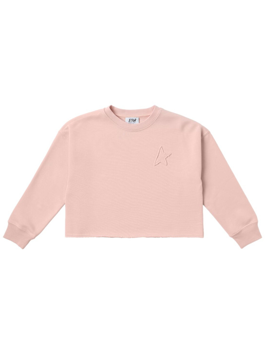 Golden Goose: Cotton blend sweatshirt - 粉色 - kids-girls_0 | Luisa Via Roma