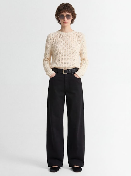 Fabiana Filippi: Sequined diamond stitch crewneck sweater - White - women_1 | Luisa Via Roma