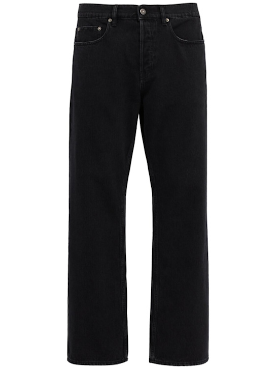 Golden Goose: Golden loose cotton skate jeans - 黑色 - men_0 | Luisa Via Roma