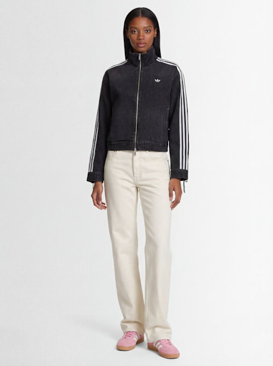 adidas Originals: Firebird denim jacket - 黑色 - women_1 | Luisa Via Roma