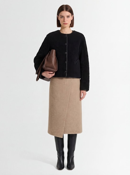 Blazé Milano: Tatoosh Gliss剪羊毛夹克 - 深棕色 - women_1 | Luisa Via Roma