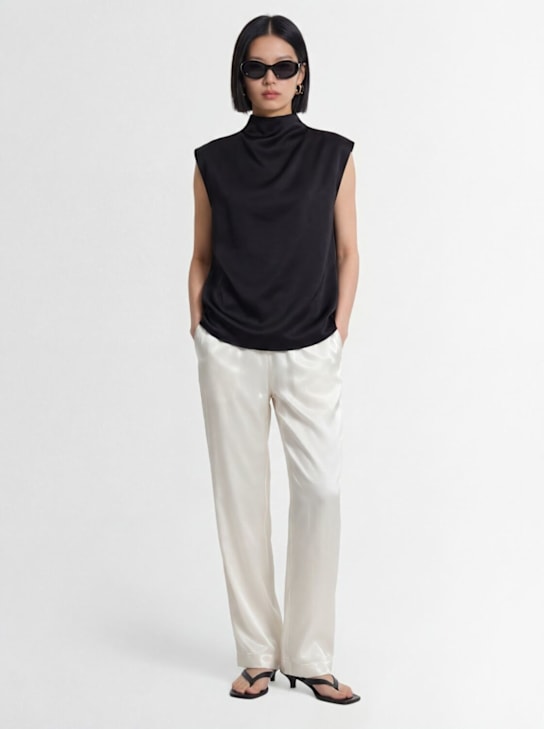 Fabiana Filippi: Pantalon ample en satin - Ivoire - women_1 | Luisa Via Roma
