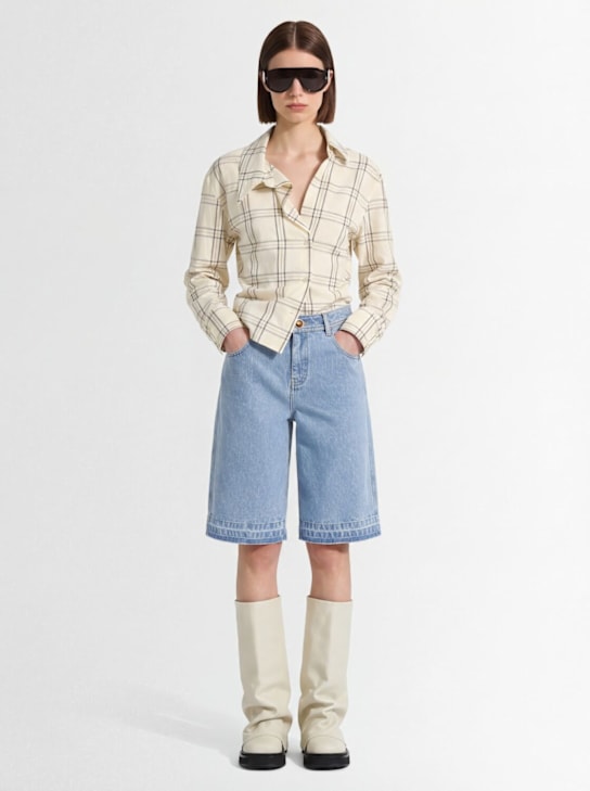 Christopher Esber: Short en denim Fossil - Bleu - women_1 | Luisa Via Roma