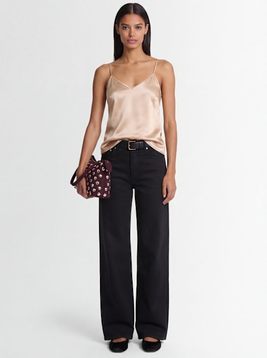 Fabiana Filippi: Satiniertes Oberteil - Dunkel Beige - women_1 | Luisa Via Roma