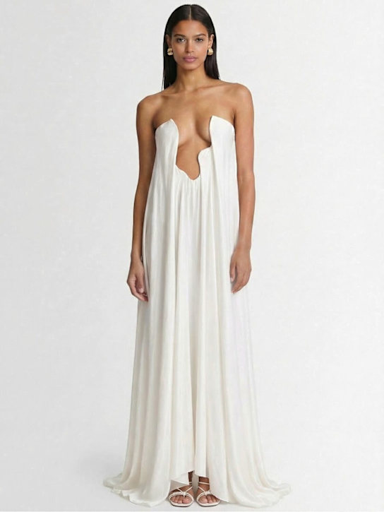Christopher Esber: Salacia textured silk strapless gown - White - women_1 | Luisa Via Roma