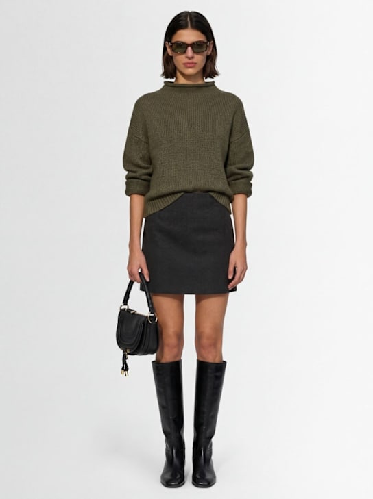 Blazé Milano: Coci wool mini skirt - Verde Scuro - women_1 | Luisa Via Roma