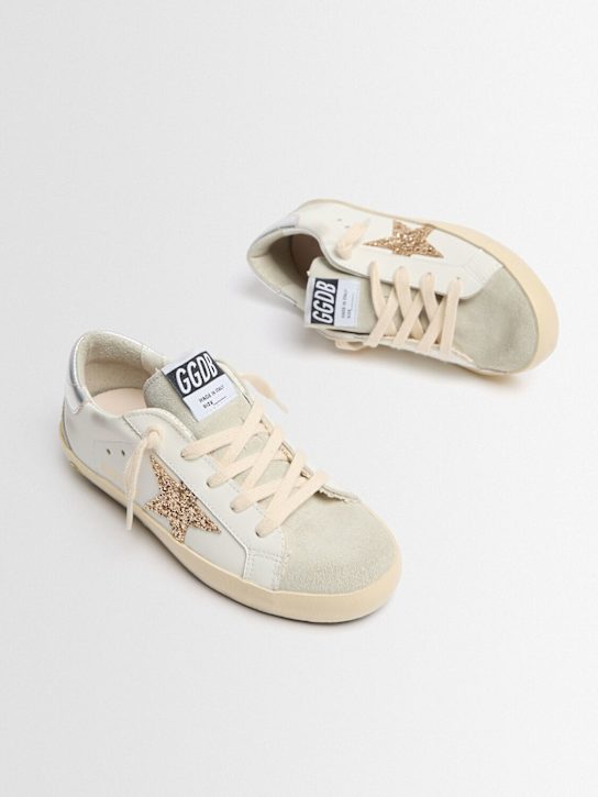 Golden Goose: Super-Star leather sneakers - Wht/Gld/Slv - kids-boys_1 | Luisa Via Roma