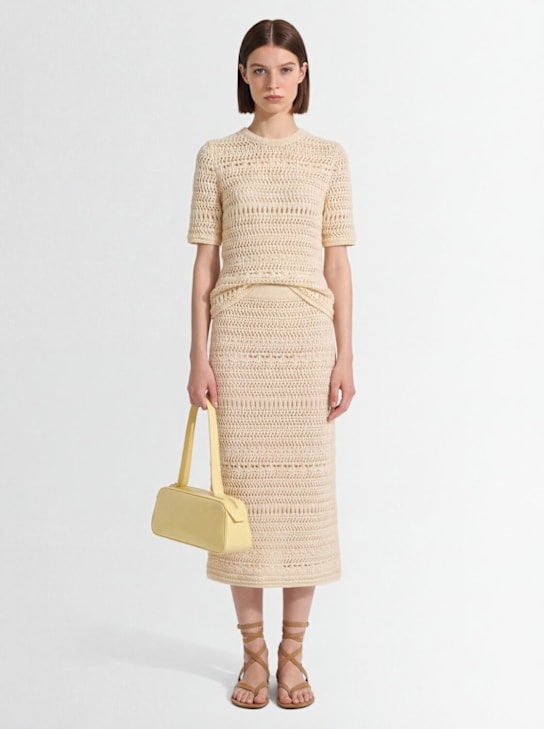 Fabiana Filippi: Cotton blend knit top - Beige - women_1 | Luisa Via Roma