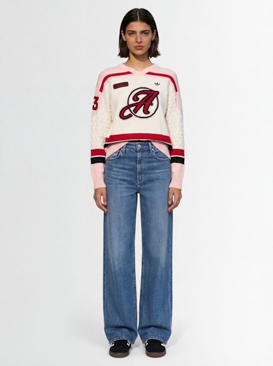 adidas Originals: Oversize knit jersey sports top - Blanco - women_1 | Luisa Via Roma