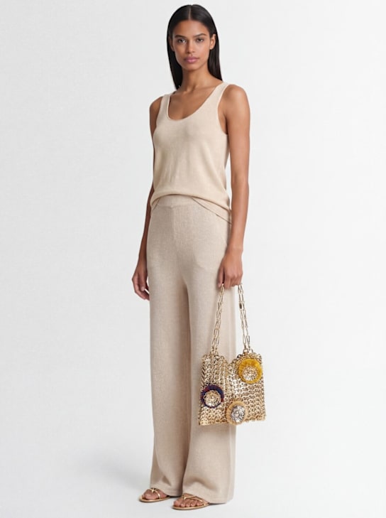 Rabanne: Raffia flowers shoulder bag - women_1 | Luisa Via Roma