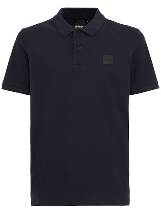 OUTHERE: Arcadia cotton polo shirt - 海军蓝 - men_0 | Luisa Via Roma