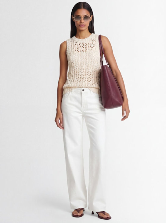 Fabiana Filippi: Sequined diamond stitch tank top - 白色 - women_1 | Luisa Via Roma