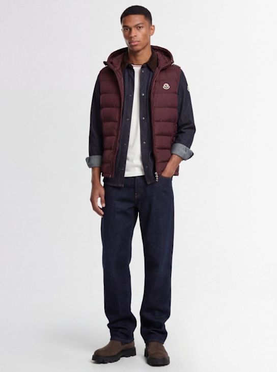 Moncler: Marseillan tech down vest - Burgundy - men_1 | Luisa Via Roma