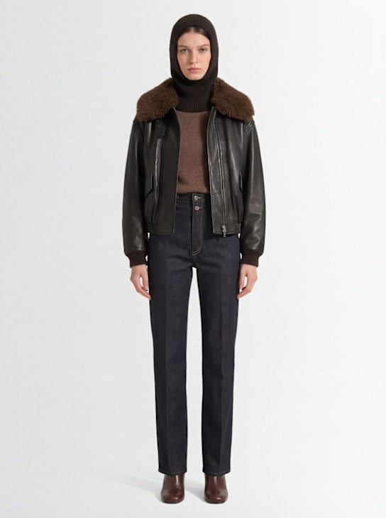 Lemaire: High waist denim straight jeans - グレー - women_1 | Luisa Via Roma