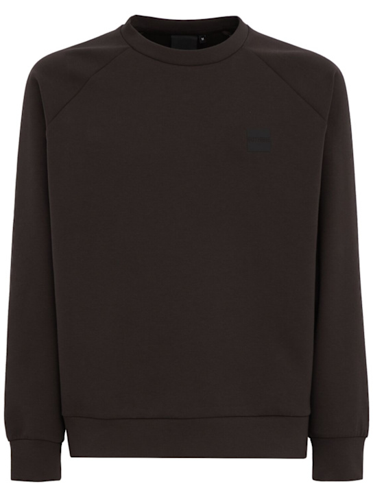 OUTHERE: Ariel cotton blend crewneck sweatshirt - Chocolate - men_0 | Luisa Via Roma