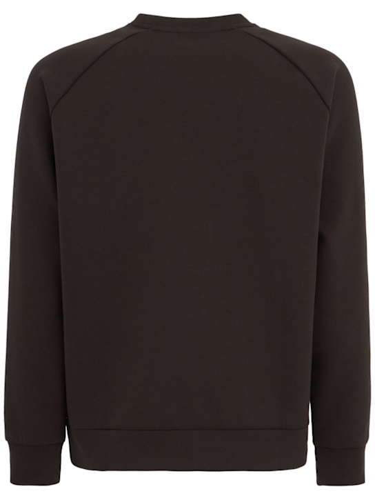 OUTHERE: Ariel cotton blend crewneck sweatshirt - Chocolate - men_1 | Luisa Via Roma