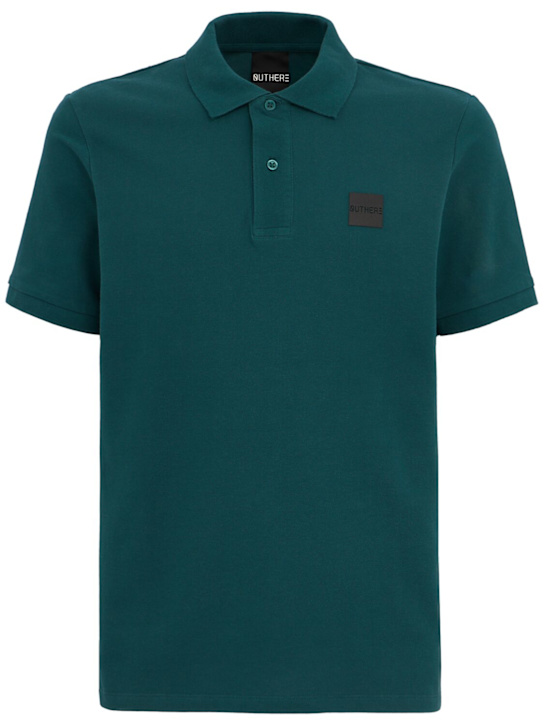 OUTHERE: Arcadia cotton polo shirt - Everglade - men_0 | Luisa Via Roma