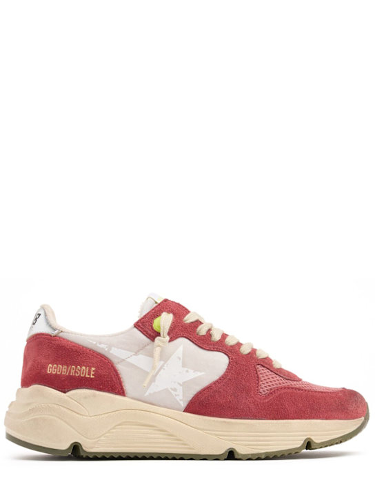 Golden Goose: Running nylon sneakers - Rouge Brique - women_0 | Luisa Via Roma