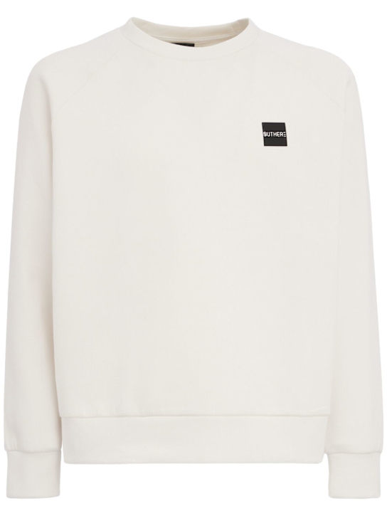 OUTHERE: Ariel cotton blend crewneck sweatshirt - Off-White - men_0 | Luisa Via Roma