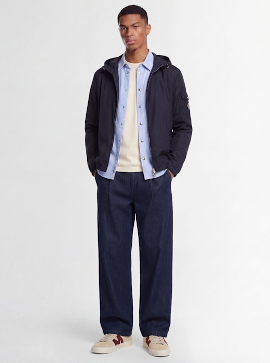 Moncler: Etiache nylon hooded rain jacket - 海军蓝 - men_1 | Luisa Via Roma