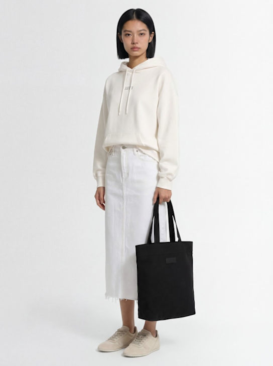MM6 Maison Margiela: Canvas tote bag - ブラック - women_1 | Luisa Via Roma