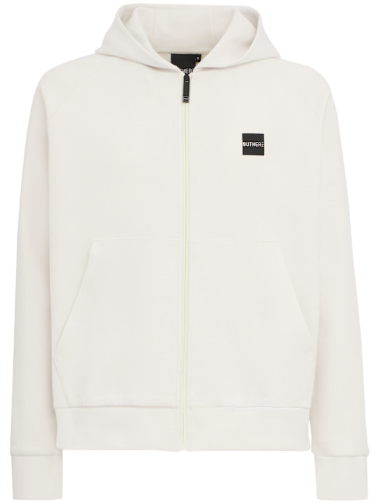 OUTHERE: Aura cotton blend zip-up sweatshirt - Off-White - men_0 | Luisa Via Roma