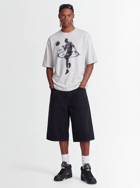 Jordan: Brooklyn printed cotton jersey t-shirt - Birch Heather/B - men_1 | Luisa Via Roma