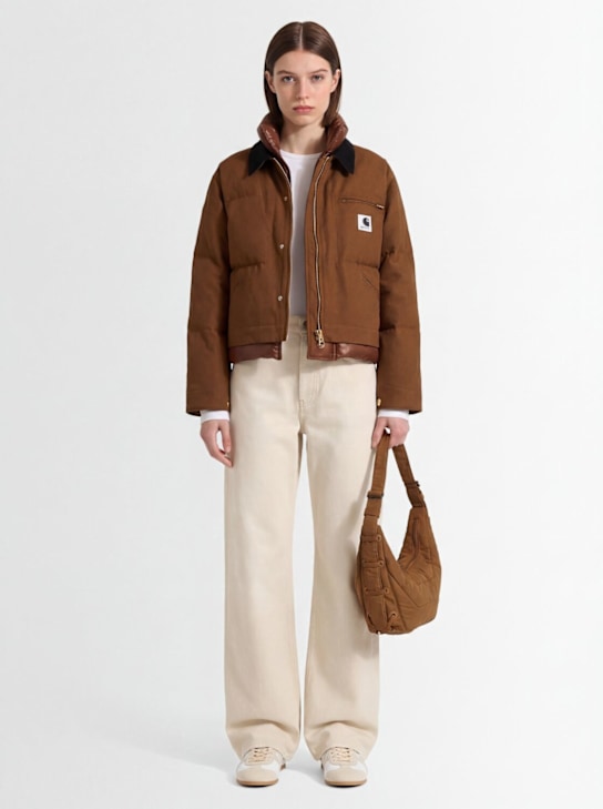 Sacai: Sacai x Carhartt WIP Duck down jacket - Brown - women_1 | Luisa Via Roma
