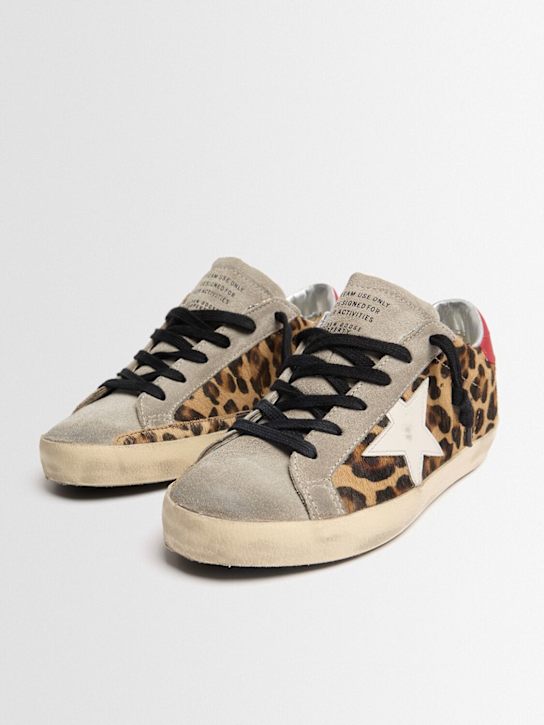Golden Goose: Super Star leopard suede sneakers - Léopard/Multicouleur - women_1 | Luisa Via Roma
