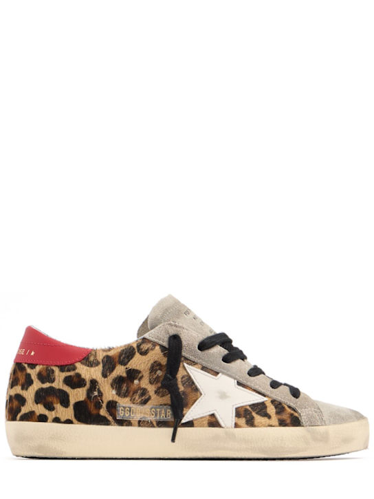 Golden Goose: Super Star leopard suede sneakers - Léopard/Multicouleur - women_0 | Luisa Via Roma