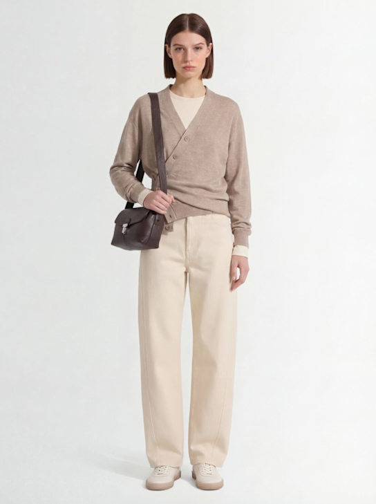 Lemaire: Twisted wool blend relaxed cardigan - グレー - women_1 | Luisa Via Roma