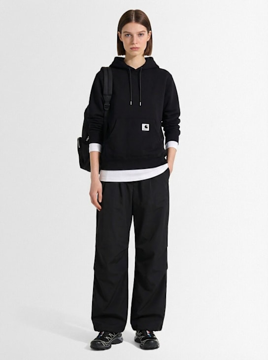 Sacai: Sacai x Carhartt WIP cotton hoodie - Black - women_1 | Luisa Via Roma