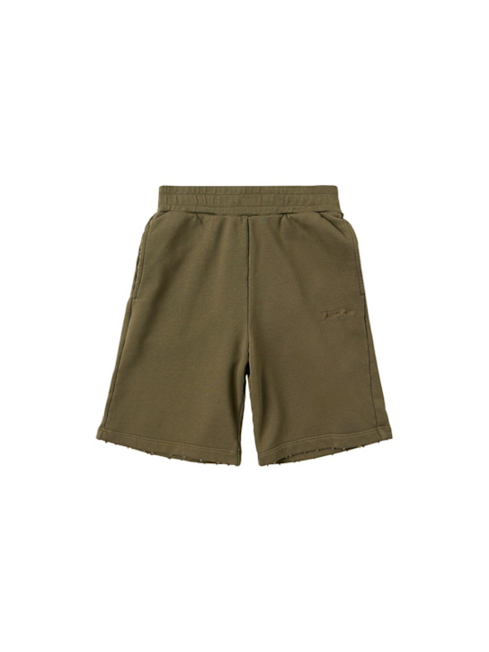 Golden Goose: Cotton shorts - 绿色 - kids-boys_0 | Luisa Via Roma