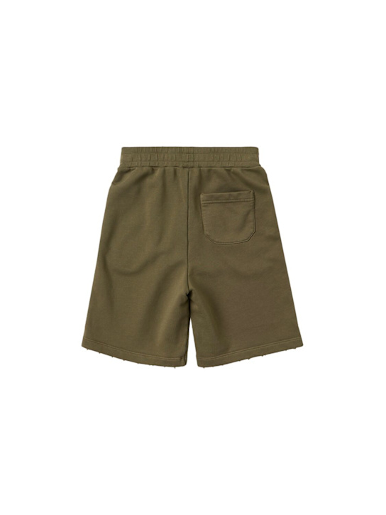 Golden Goose: Cotton shorts - 绿色 - kids-boys_1 | Luisa Via Roma