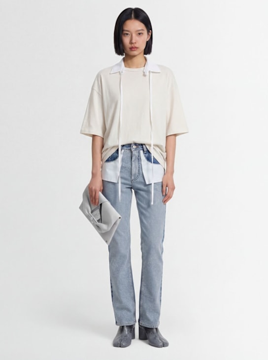 MM6 Maison Margiela: High rise straight jeans - women_1 | Luisa Via Roma
