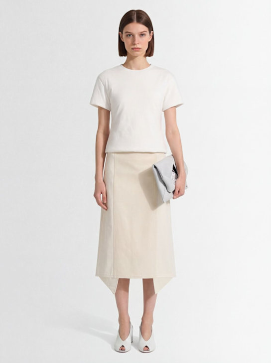 MM6 Maison Margiela: Cotton jersey puffer t-shirt - White - women_1 | Luisa Via Roma