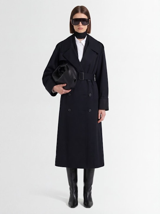 MM6 Maison Margiela: Trenchcoat aus Baumwolldenim - women_1 | Luisa Via Roma