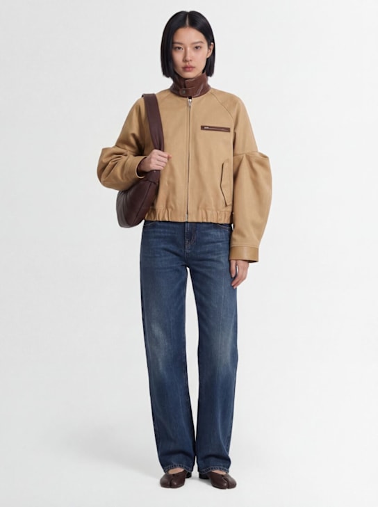 Sacai: Cotton chino jacket - Beige - women_1 | Luisa Via Roma