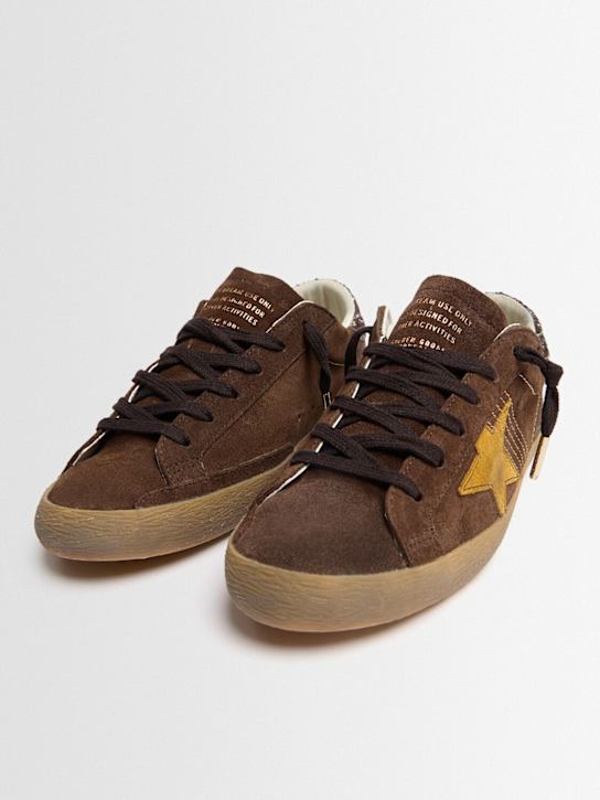 Golden Goose: Super star suede sneakers - Brown/Ocra - women_1 | Luisa Via Roma