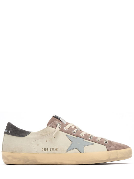 Golden Goose: Super Star leather sneakers - Lilac/Grey - men_0 | Luisa Via Roma