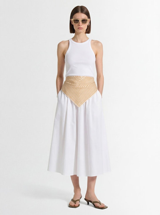 Fabiana Filippi: Poplin midi skirt - Bianco - women_1 | Luisa Via Roma