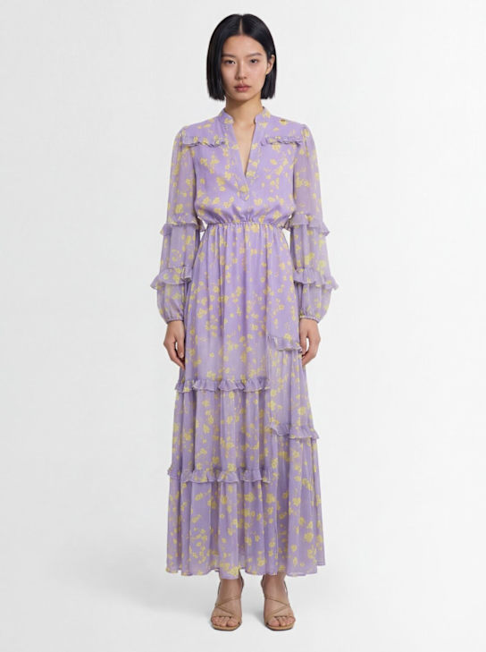 Catalina: Chiffon long dress - Lilla - women_1 | Luisa Via Roma