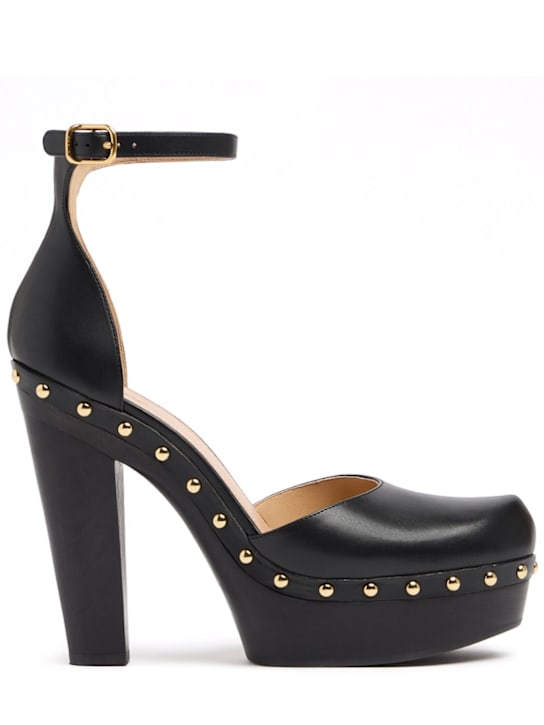 Chloé: 130mm Lola shiny leather pumps - Black - women_0 | Luisa Via Roma