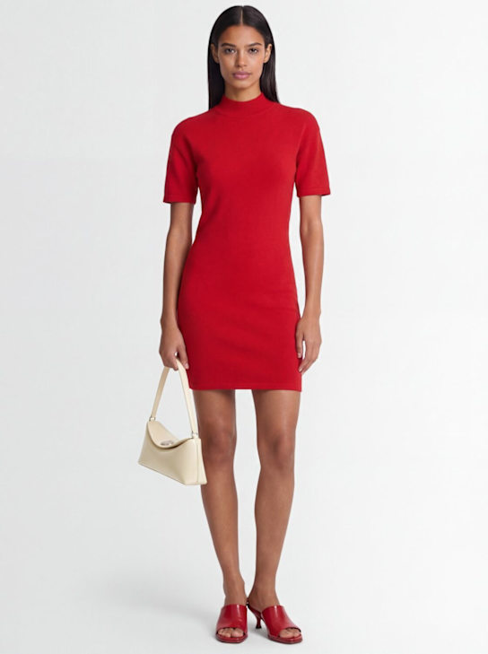 Jacquemus: La robe maille castagna羊毛迷你连衣裙 - 红色 - women_1 | Luisa Via Roma