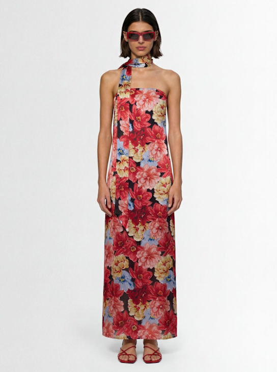 Gestuz: Sigrida printed long dress - Red/Multi - women_1 | Luisa Via Roma