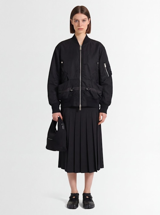 Sacai: Nylon twill jacket - Black - women_1 | Luisa Via Roma