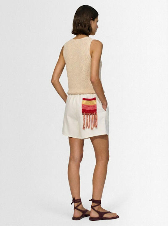 Laneus: Cancun粘胶纤维&亚麻短裤 - Panna/Cream - women_1 | Luisa Via Roma